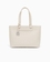 Bolso shopping logotipo en relieve y colgante metálico marfíl